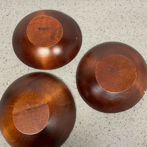 Vintage Baribocraft Wooden Bowls Set of 3 - Picture 2 of 9